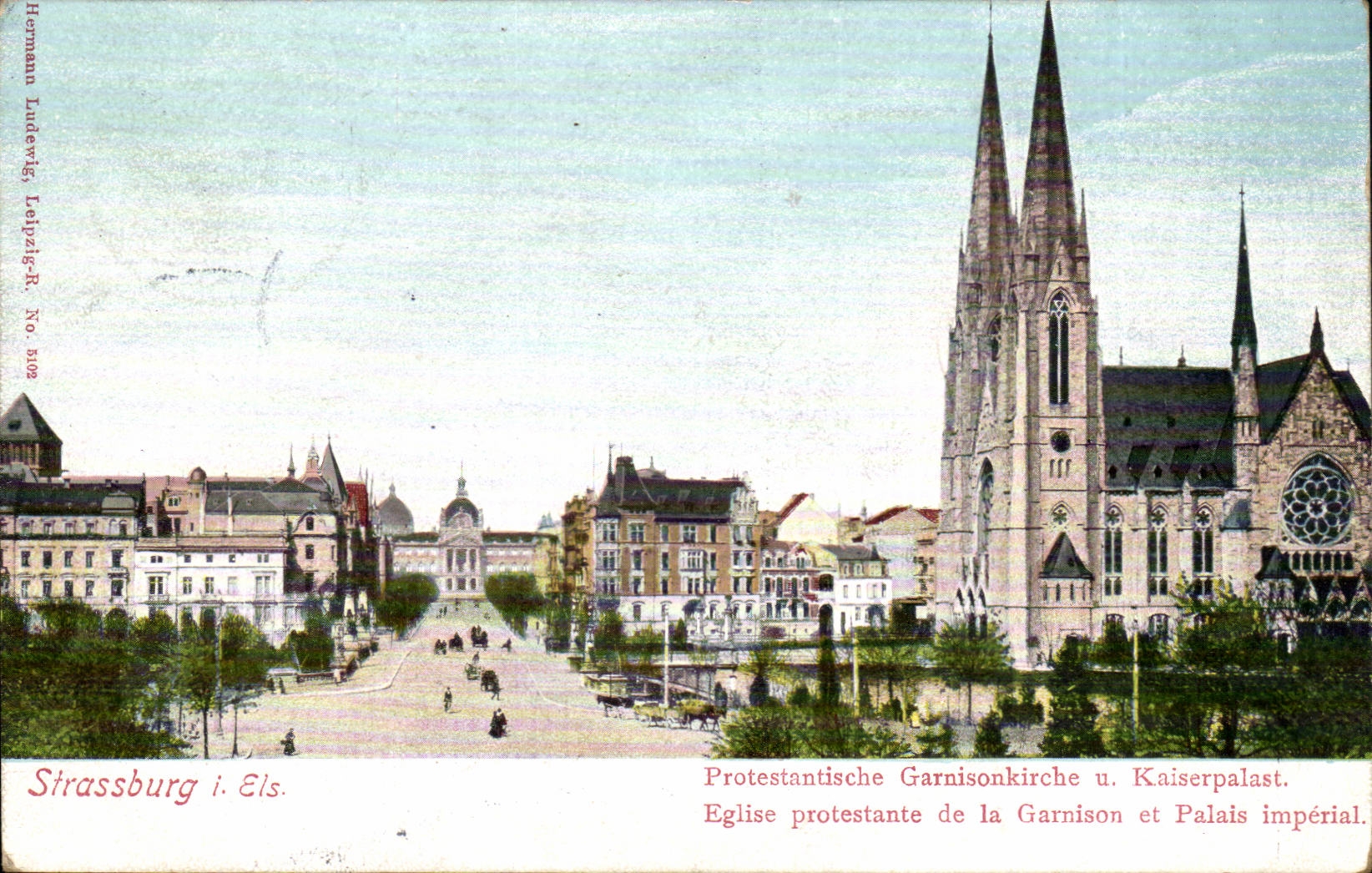 Strassburg CPA Eglise protestante de la garnison et palais imperial