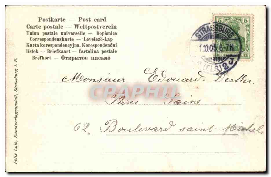 Strassburg CPA Orangerie Maison rustique — Rückseite