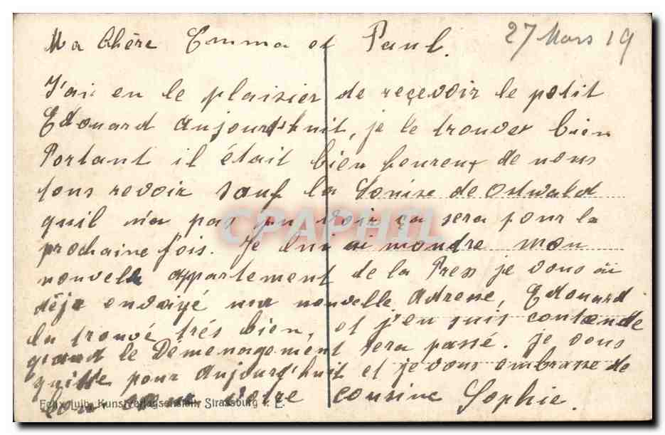 Strassburg CPA Im kleinen Frankreich — Rückseite