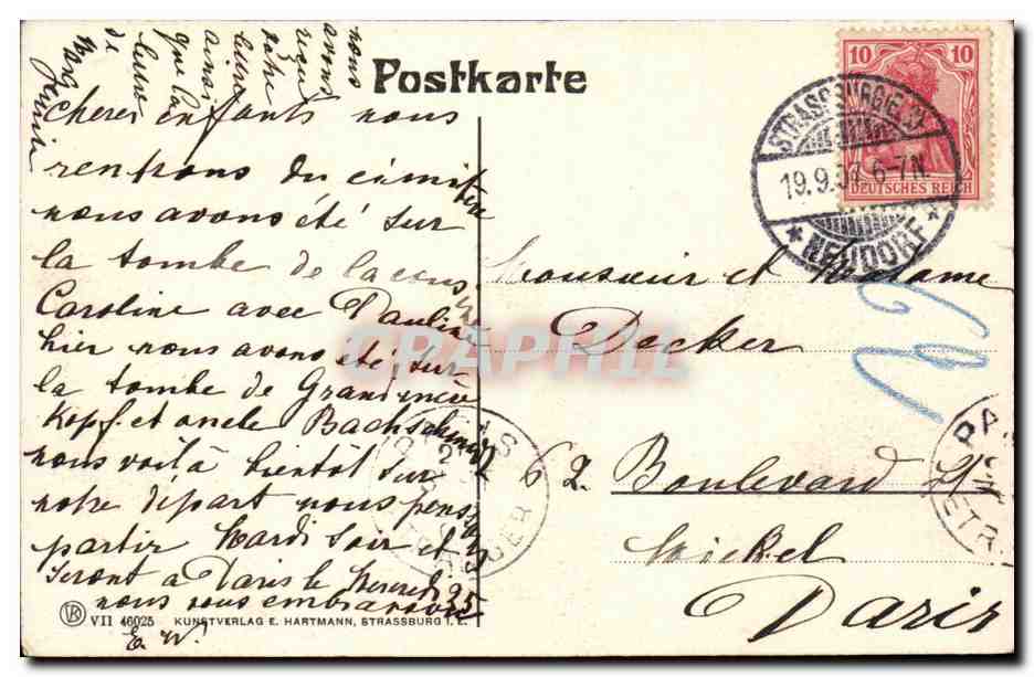 Strassburg CPA Vue prise des ponts couverts — Rückseite