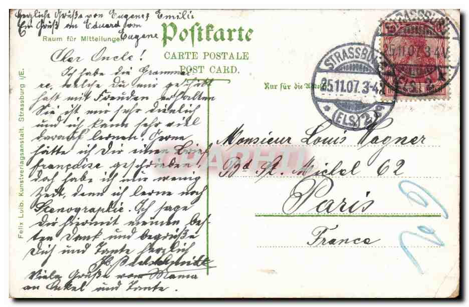 Strassburg CPA Les ponts couverts — Verso