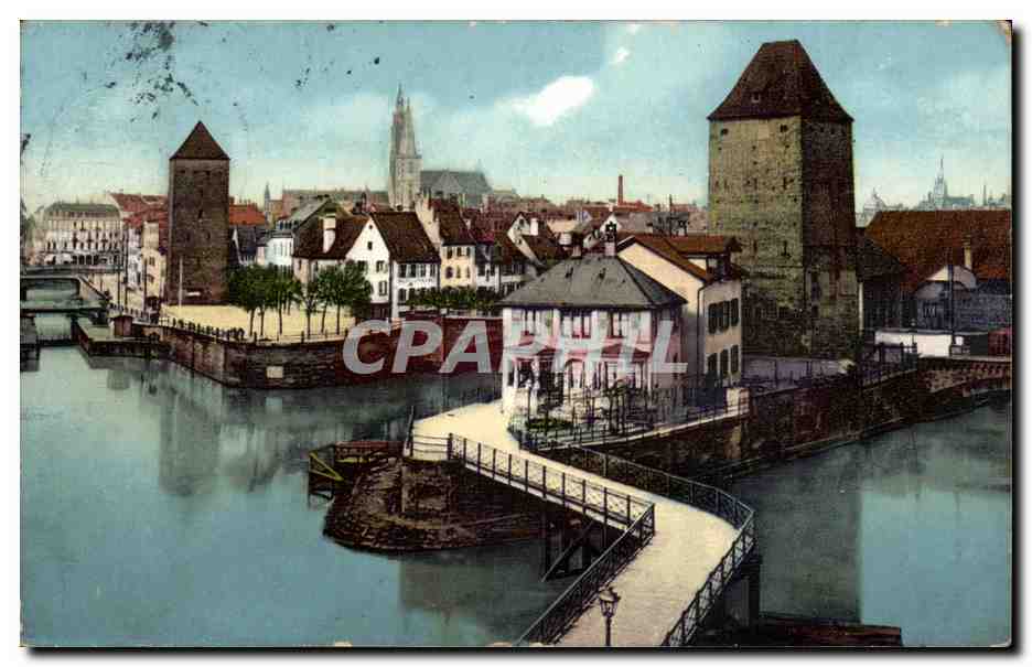 Strassburg CPA Vue prise des ponts couverts