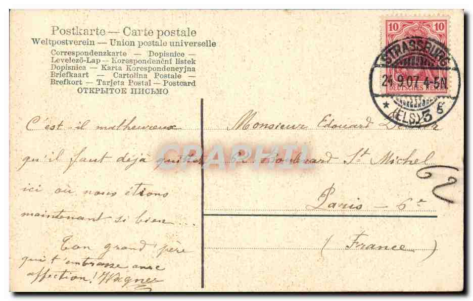 Strassburg CPA Vue vers les tanneries — Rückseite