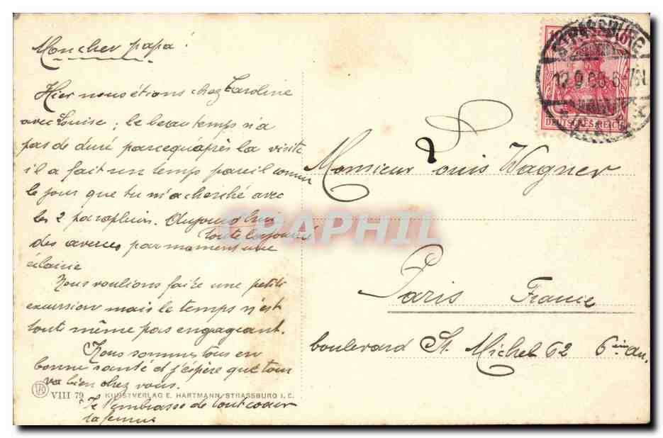 Strassburg CPA Klein Venedia Petite Venice — Verso
