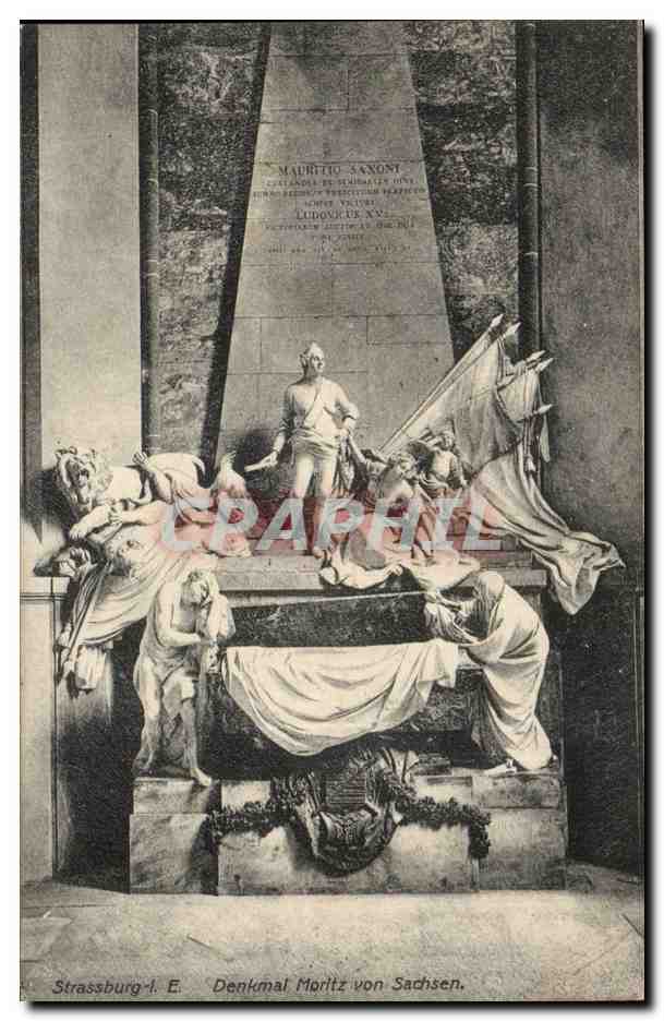 Strassburg CPA Denkmal Moritz von Sachsen