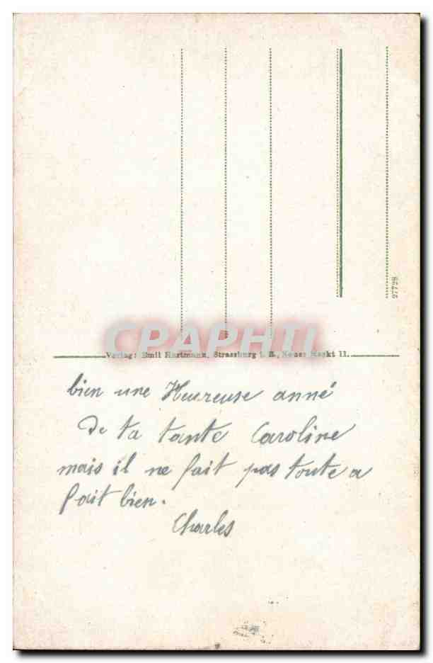 Strassburg CPA Storchennest (cigognes) — Verso