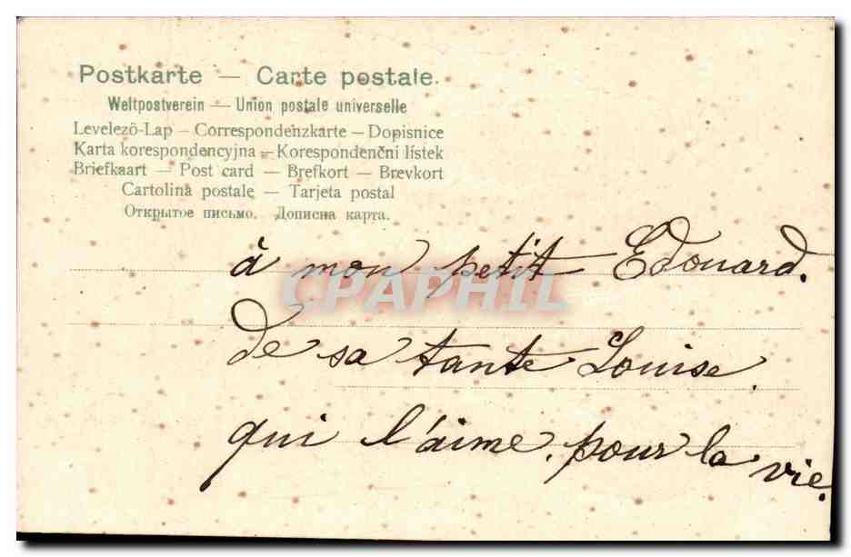 Alsace Elsass CPA Folklore Costume alsacien Elsasser Tracht (couple) — Verso