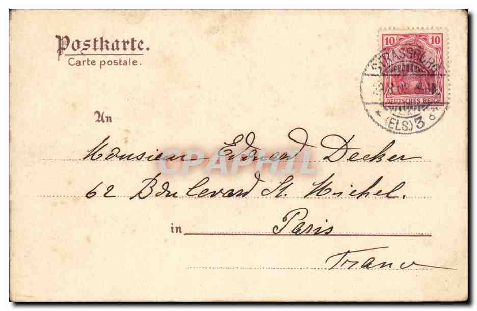 CPA GRuss aus Elsass Lothringen (folklore enfants) — Verso