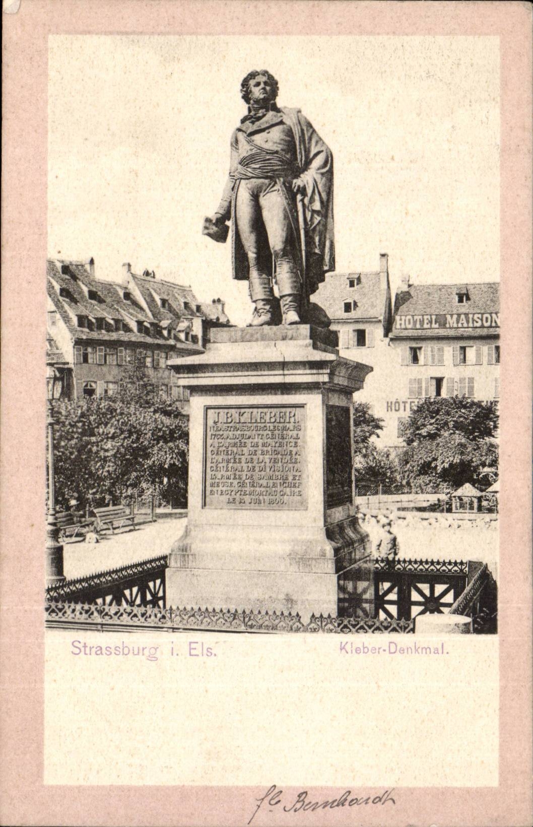 Strasbourg i. Els. — Statue de J. Kieber — éditeur F. Bernhard