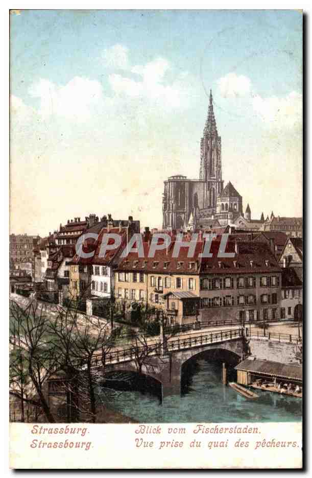 Strassburg CPA Vue prise du quai des pecheurs