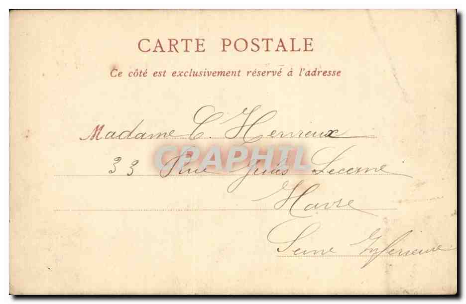 Etretat CPA La Manneporte L'aiguille et la port d'aval — Rückseite