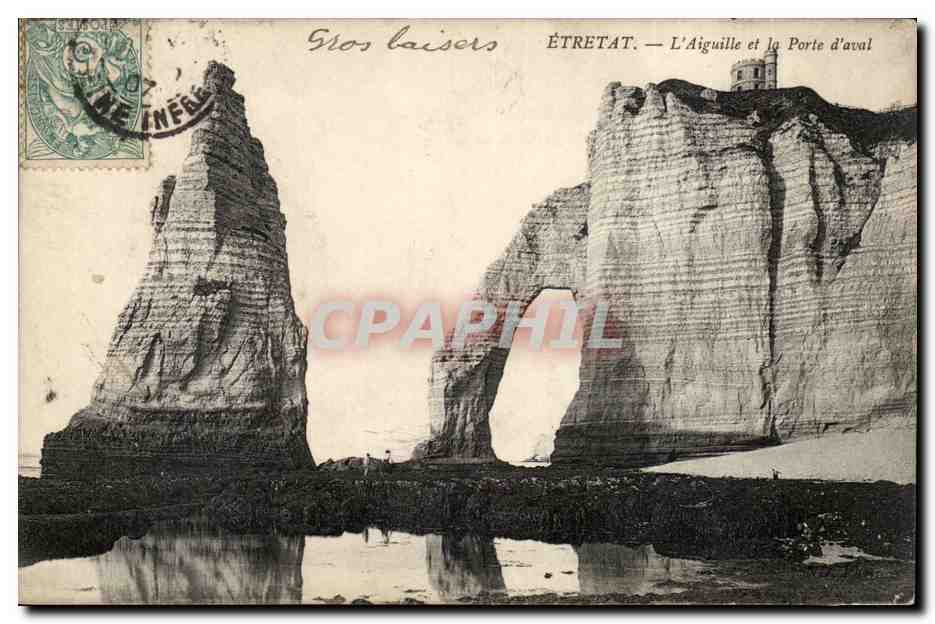 etretat CPA L'aiguille et la porte d'aval