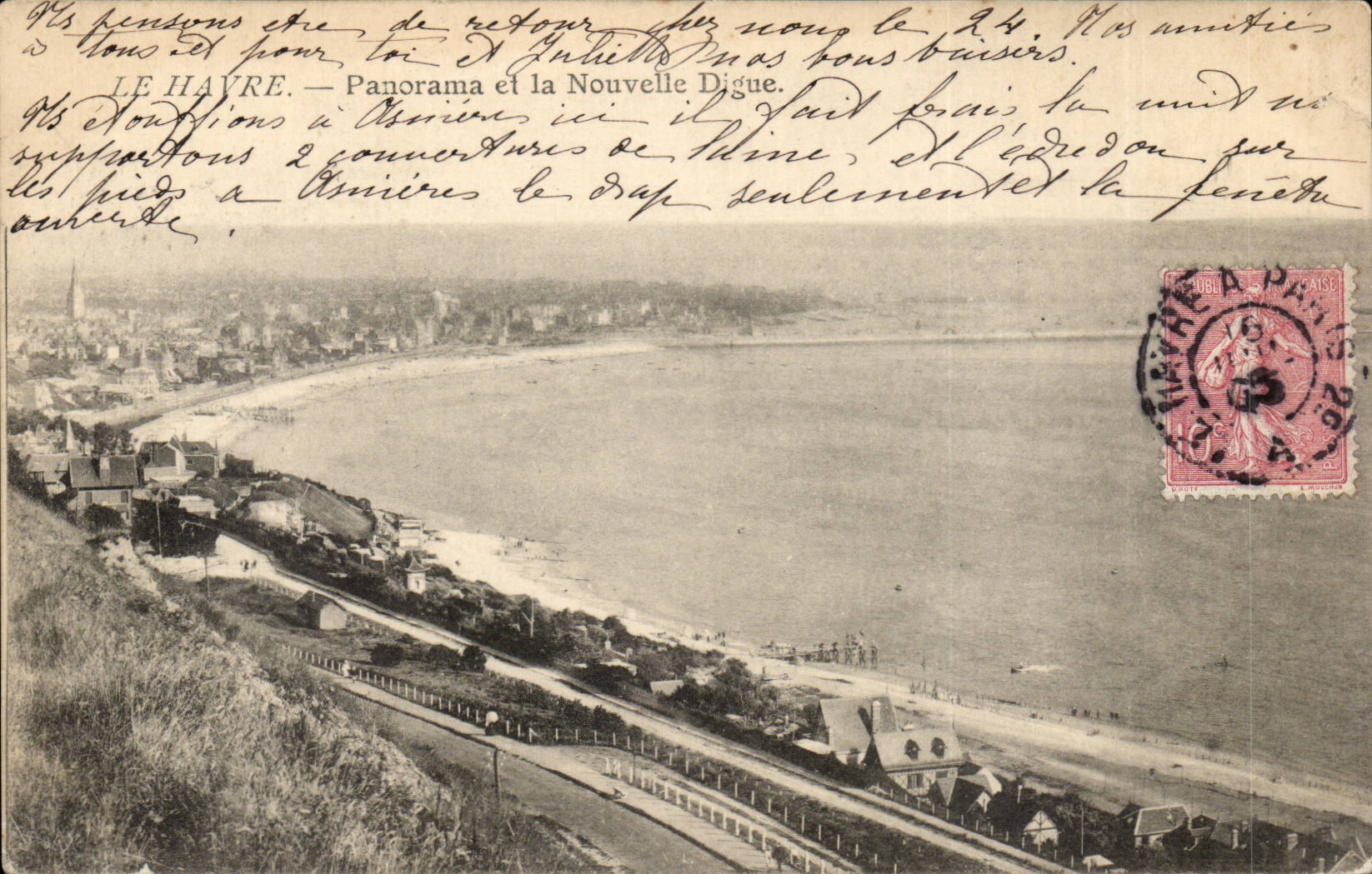 Le Havre CPA Panorama et la nouvelle digue