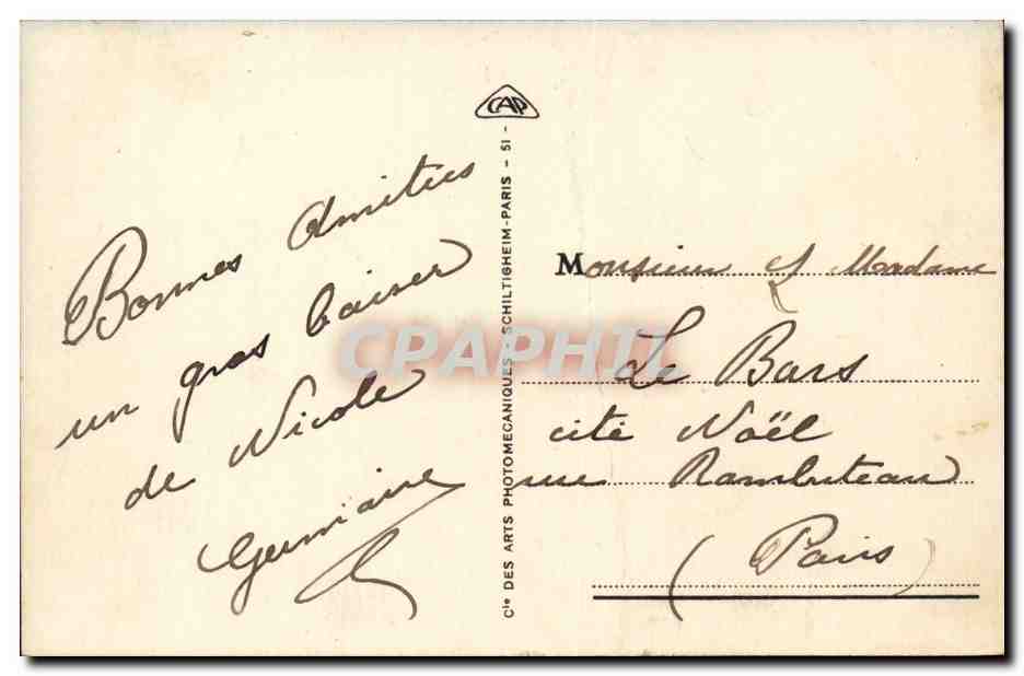 Le Treport CPA La fregate et le casino municipal  — Rückseite