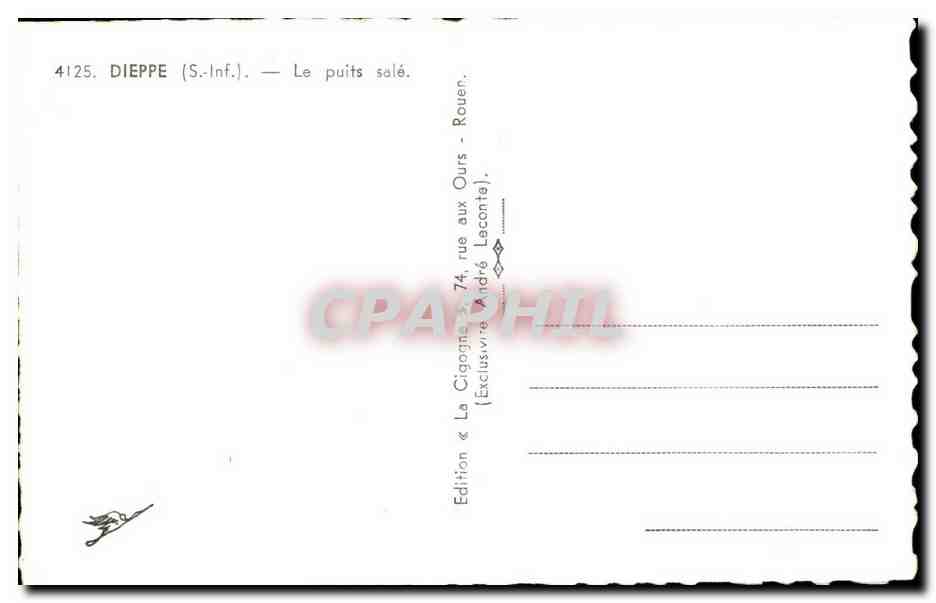 Dieppe CPA Le puits sale — Rückseite