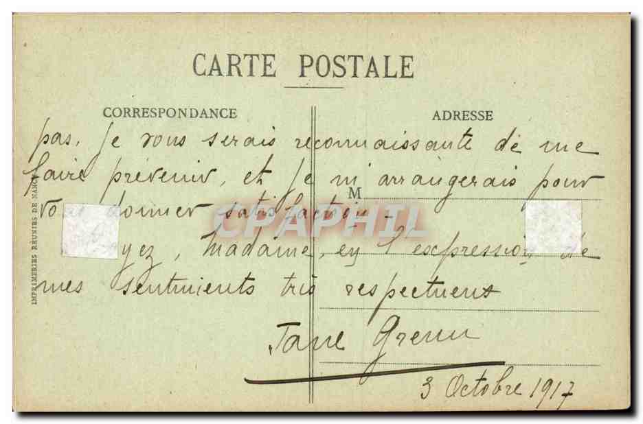Rouen CPA Tour Jeanne d'arc — Verso