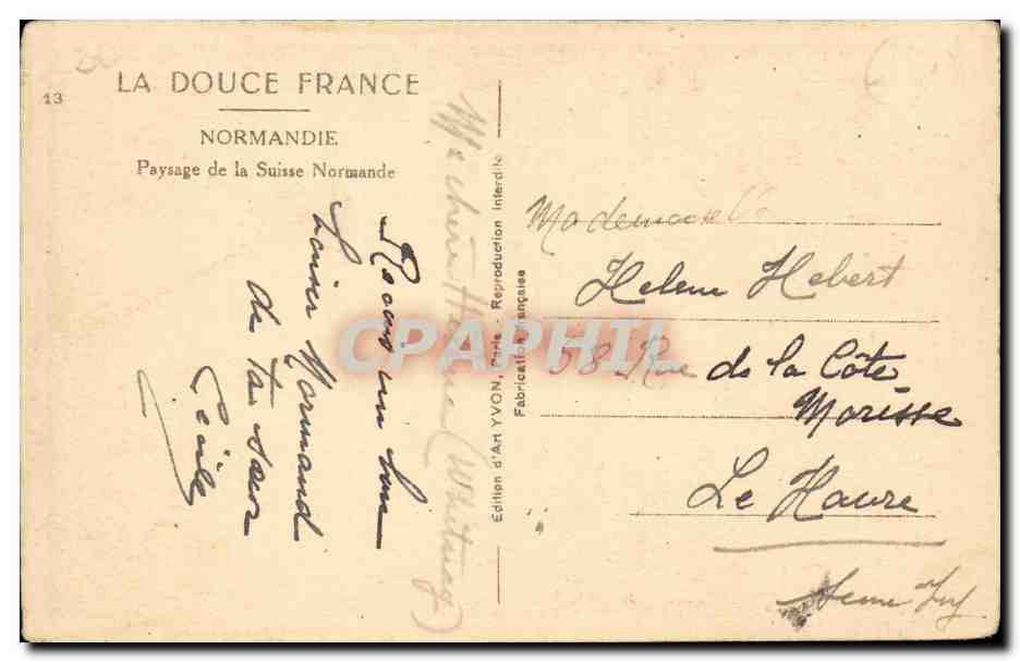 CPA Paysage de la Suisse Normande — Rückseite
