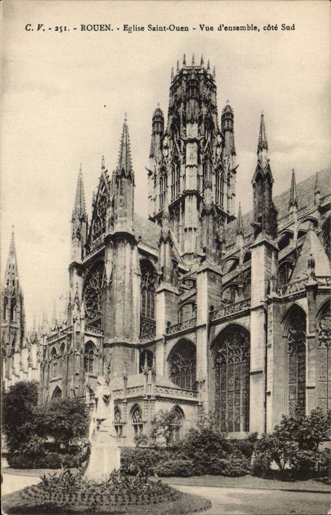 Rouen CPA Eglise Saint ouen Vue d'ensemble Cote Sud