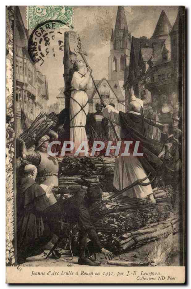 CPA Jeanne d'arc brulee a Rouen en 1431 par J E lenepveu