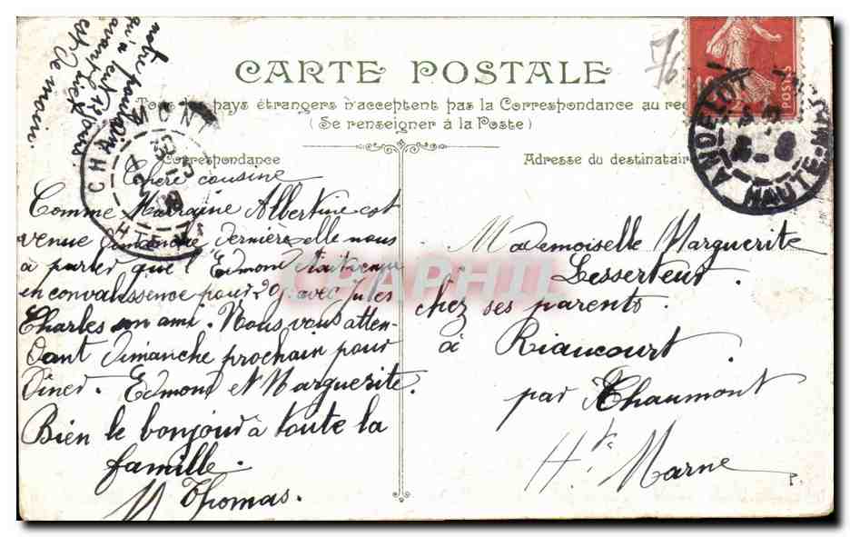 Rouen CPA Fontaine de Jeanne d'arc — Verso