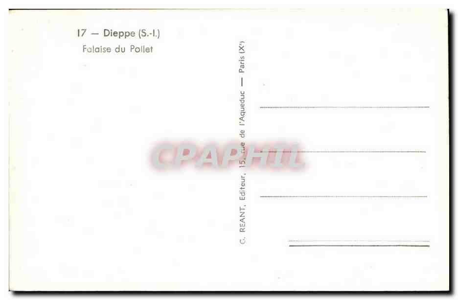 Dieppe CPA Falaise du Pollet — Rückseite