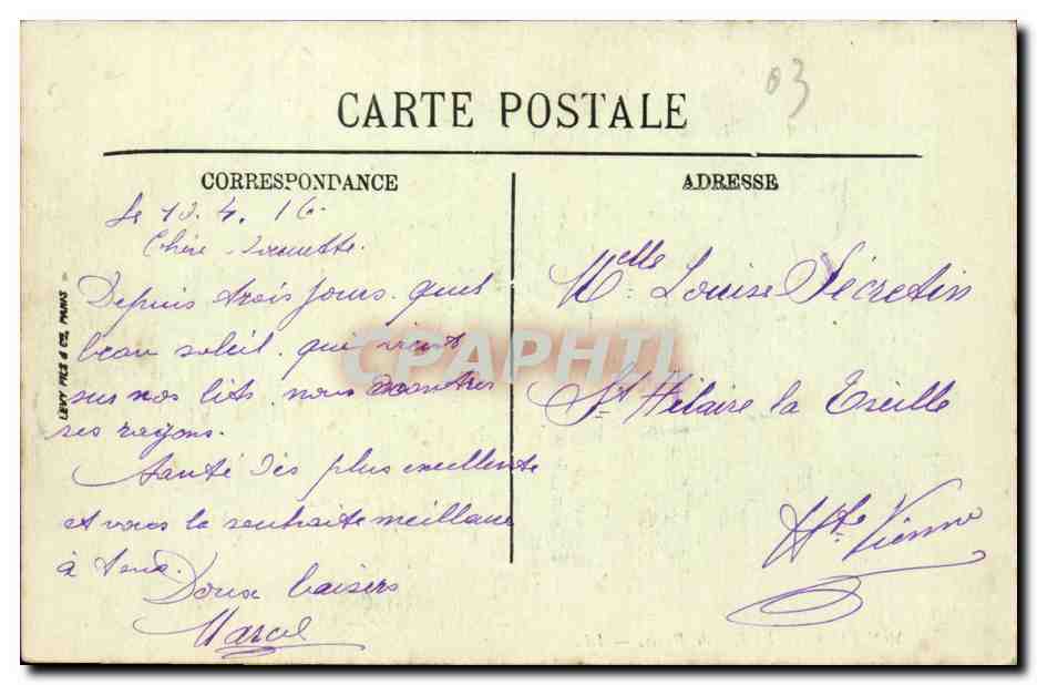 Moulins - La Rue de Paris CPA  — Verso