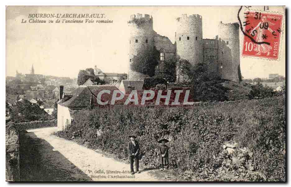 Bourbon L'Archambault - vu de l'ancienne voie Romaine CPA 