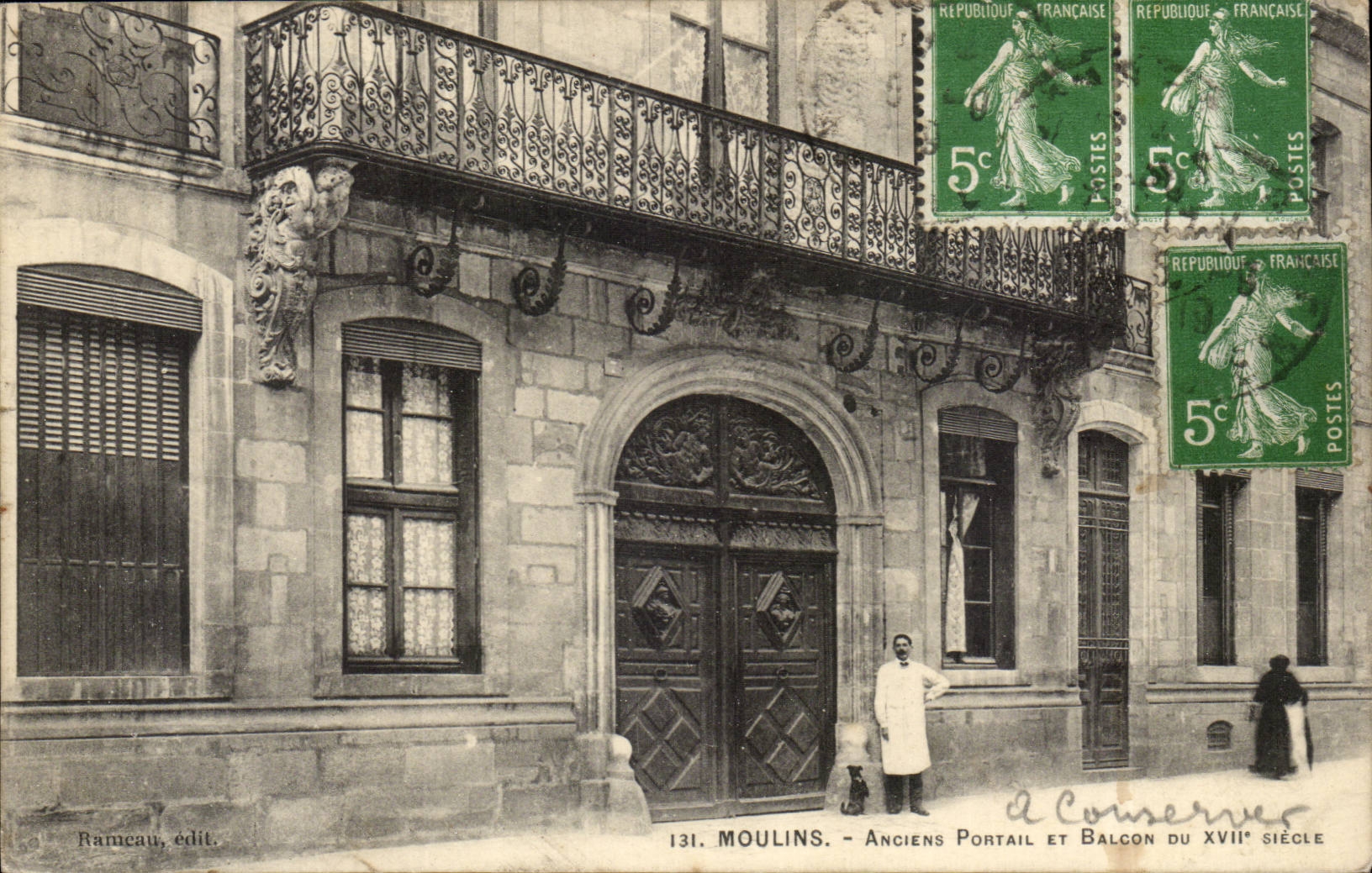 Moulins - Anciens Portail et Balcon du XVIIe siècle — Rameau, édit. n°131