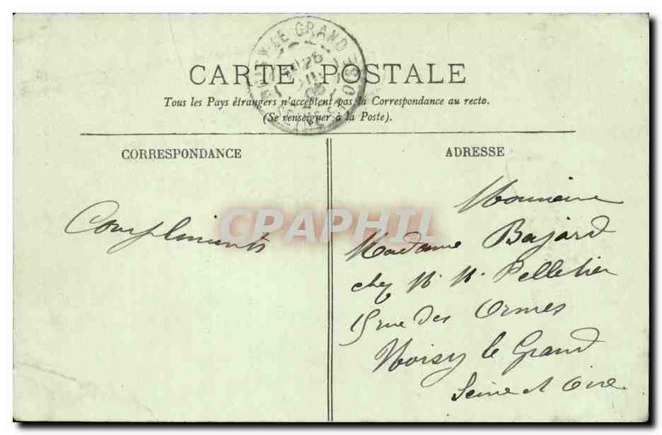 Vichy - Le Pont sur l'Allier - Bridge CPA  — Verso