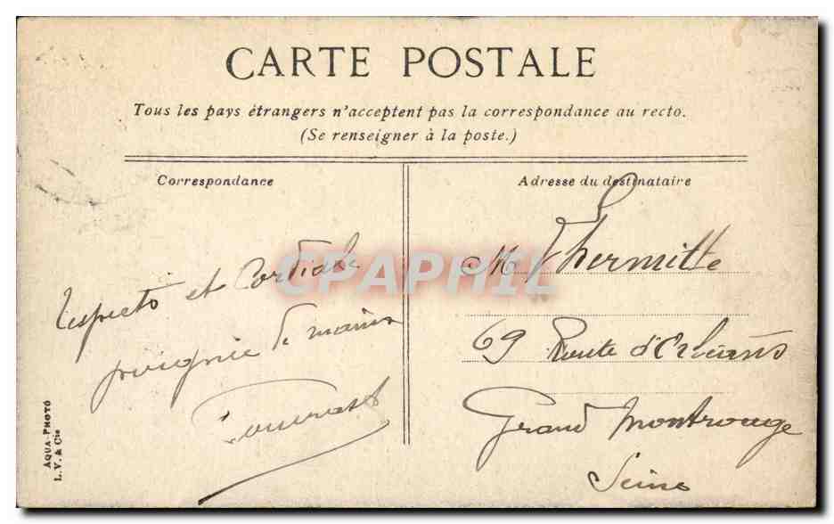 Vichy - Hotel Sevigne CPA  — Verso