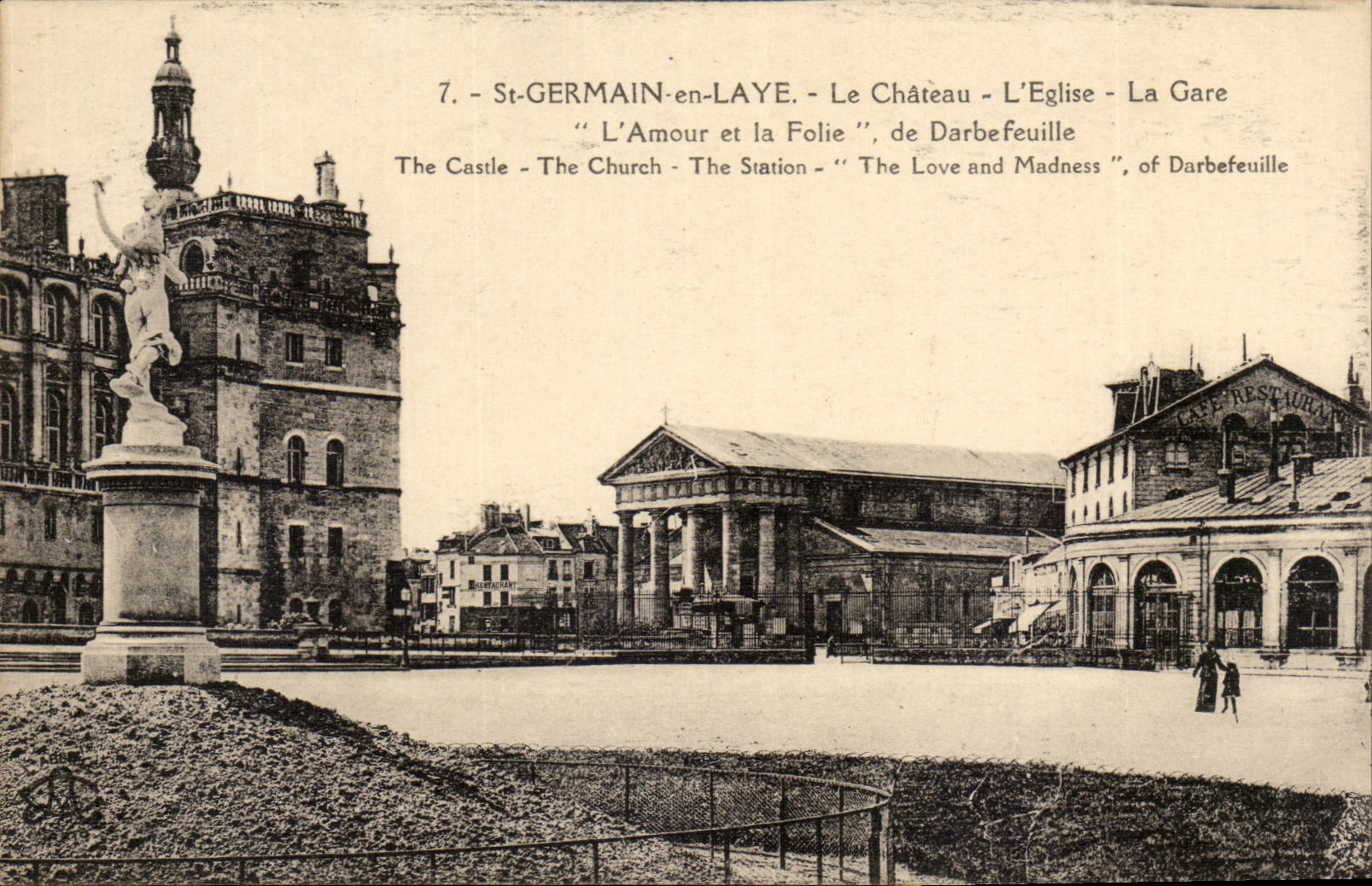 Saint Germain en Laye CPA Chateau Eglise Gare
