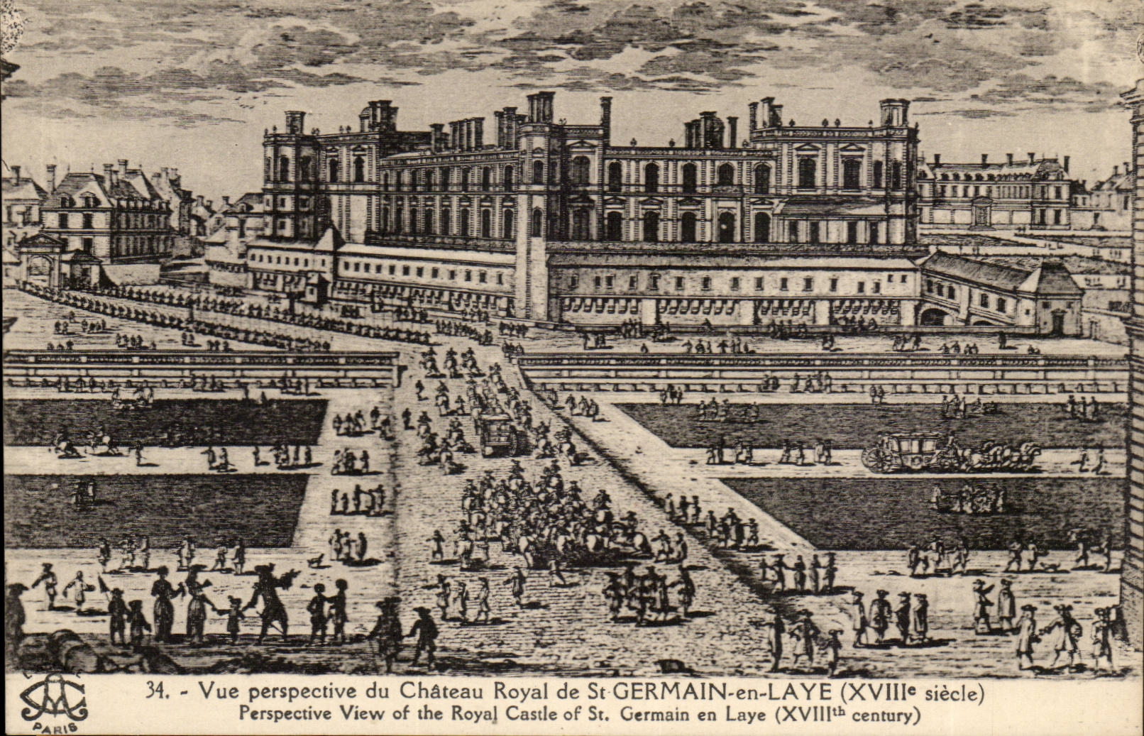 CPA Vue perspective sur le chateau royal de St Germain en Laye 