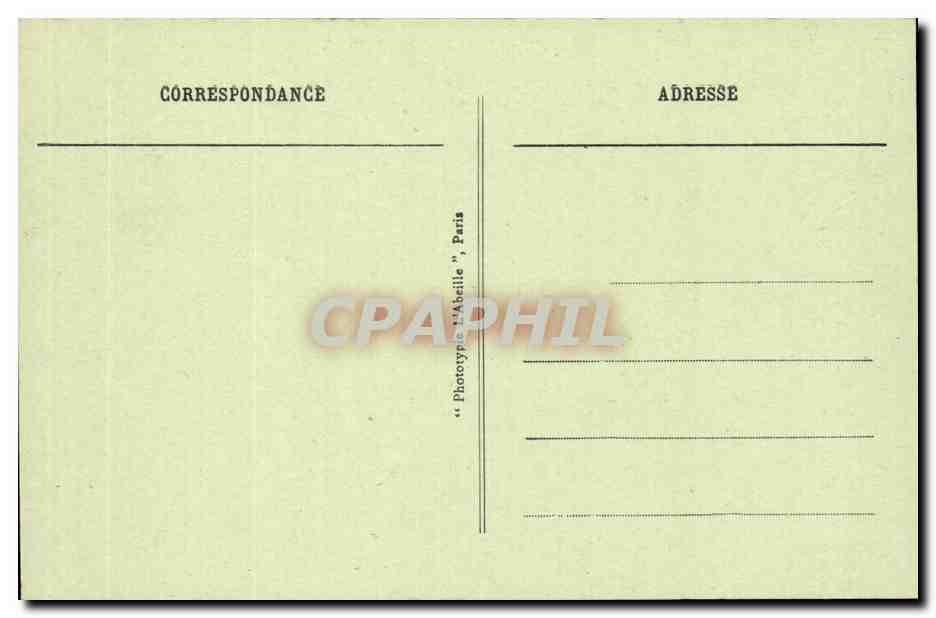 St-GERMAIN-en-LAYE - Le Château (XVIe siècle) vu du Parterre — Siège de la Délégation Autrichienne à la Conférence de la Paix signée le 10 septembre 1919 — Phototypie "L'Abcille", Paris — Reverso