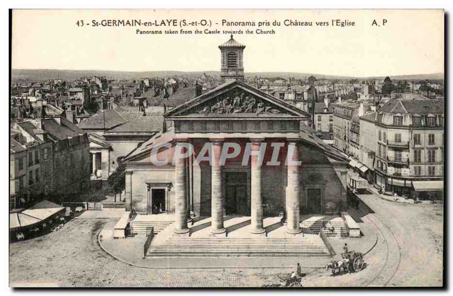St-GERMAIN-en-LAYE (S.-et-O.) - Panorama pris du Château vers l'Église - A. P.
