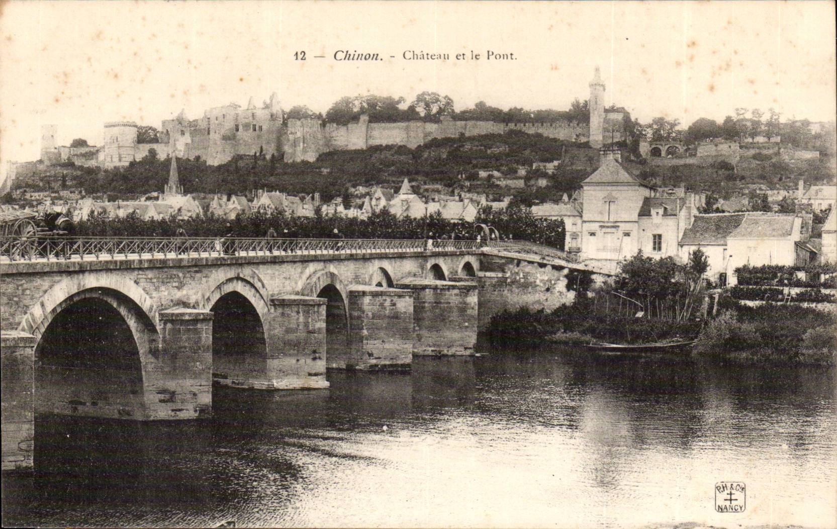 Chinon CPA Chateau et le pont