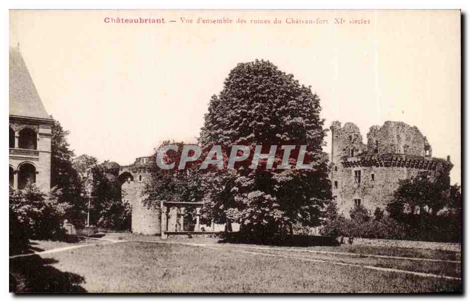 Châteaubriant — Vue d'ensemble des ruines du Château-fort XIXe siècle