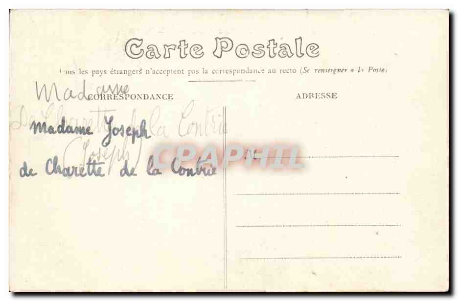 Couffe CPA Parc et chateau de la Contrie — Rückseite