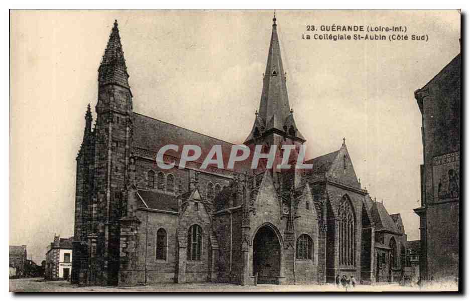 Guerande CPA La collegiale St Aubin (cote Sud)