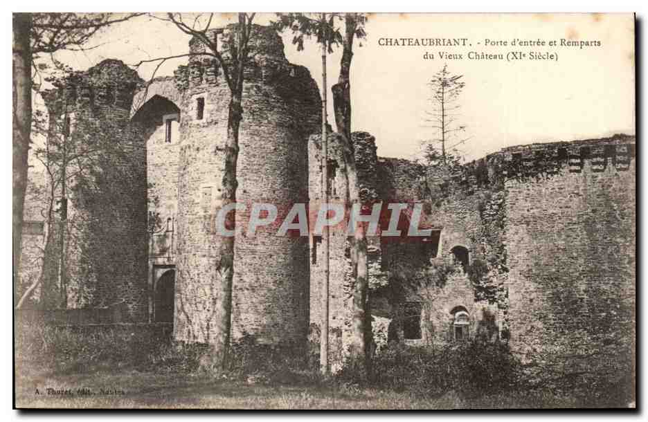 Chateaubriant CPA Porte d'entree et remparts du vieux chateau