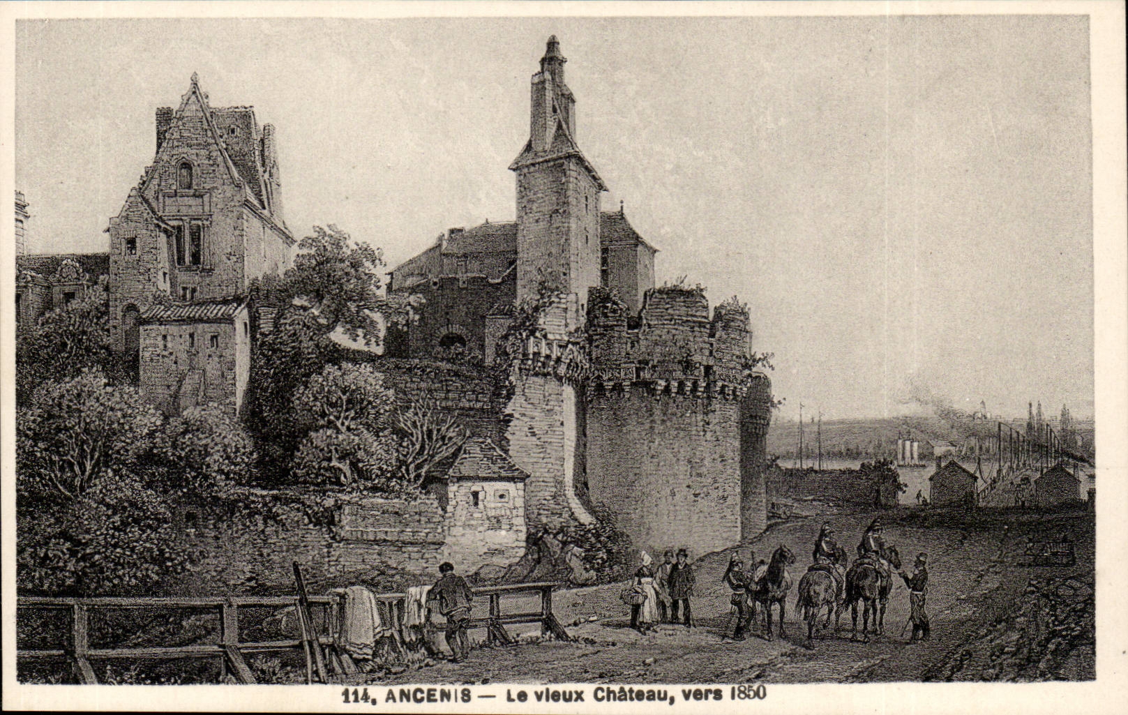 Ancenis CPA Le vieux chateau vers 1850