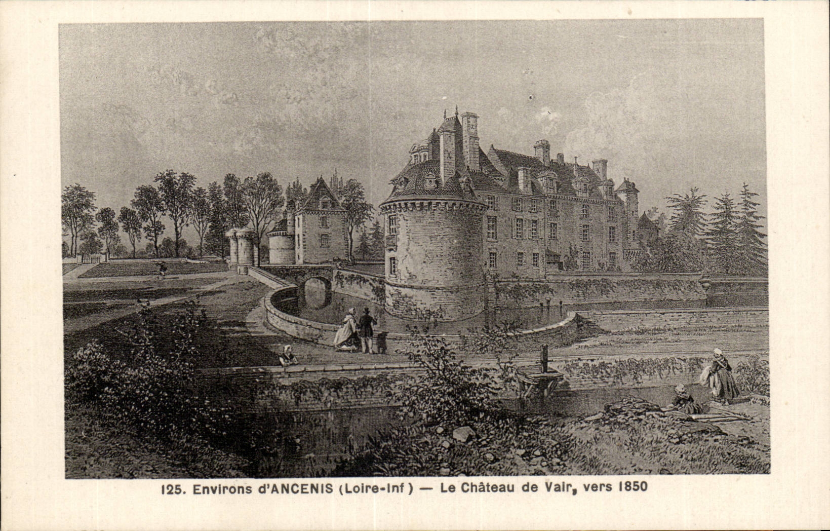 Environs d'ancenis CPA Le chateau de Vair vers 1850