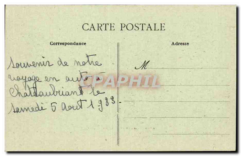 Chateaubriant CPA Aile meridionale du chateau de la Renaissance — Rückseite