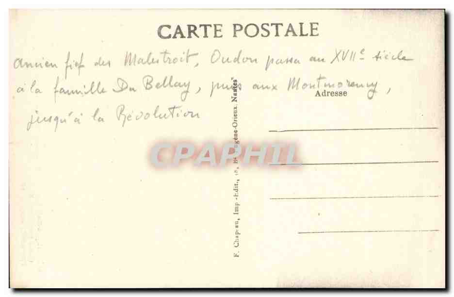 Oudon CPA La tour (cote nord) Monument historique — Rückseite