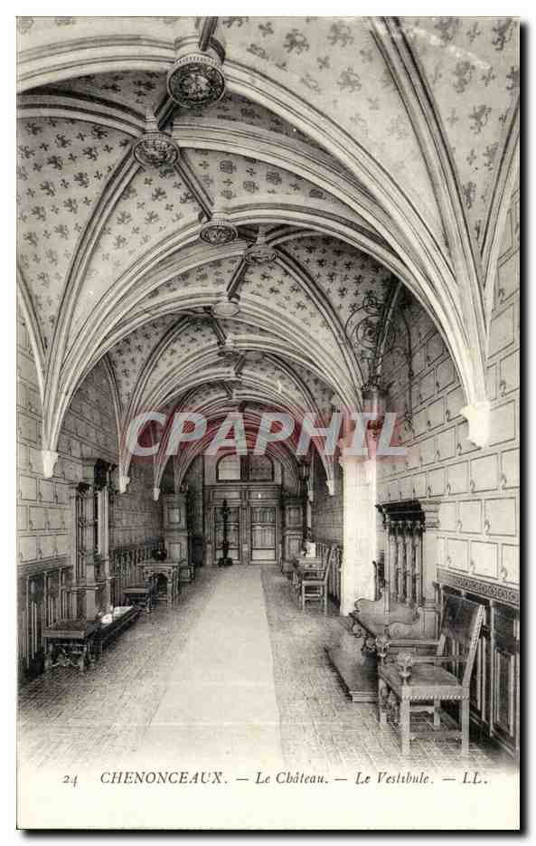 Chenonceaux CPA Le chateau le vestibule