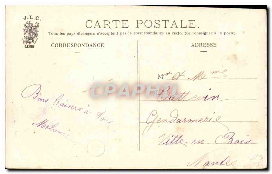 CPA Interieur d'auberge — Rückseite