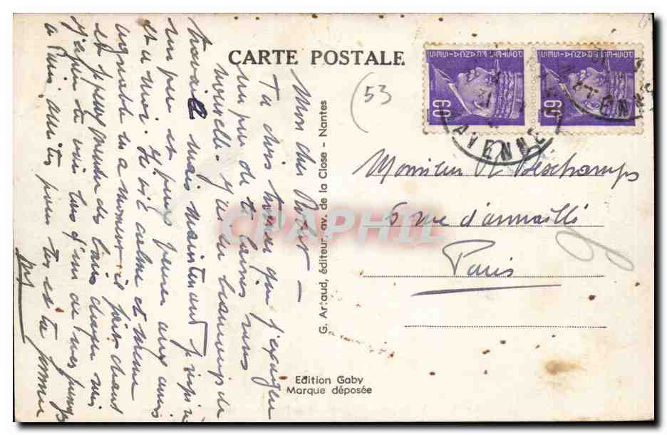 Laval CPA La roseraie du ajrdin de la Perrine et vue sur la mayenne — Back