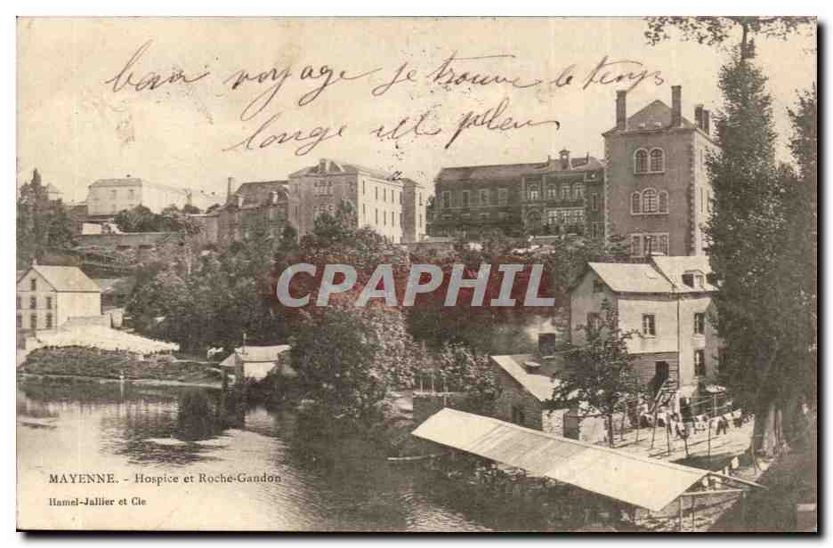 Mayenne CPA L'hopital Vue sur la Mayenne (lavoir)