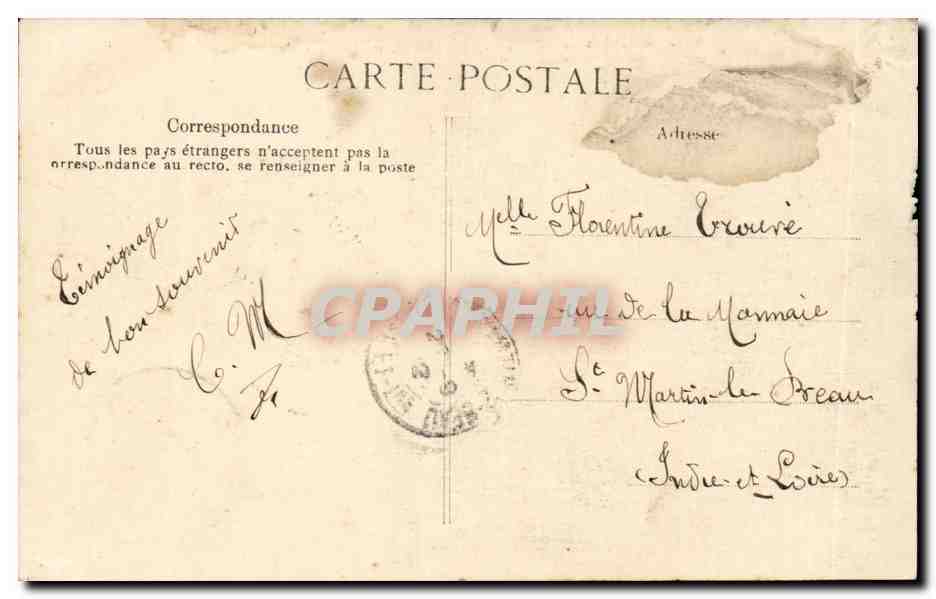 Le Palais de FONTAINEBLEAU, vu du Parterre — édition non identifiée, n° 181 — Rückseite