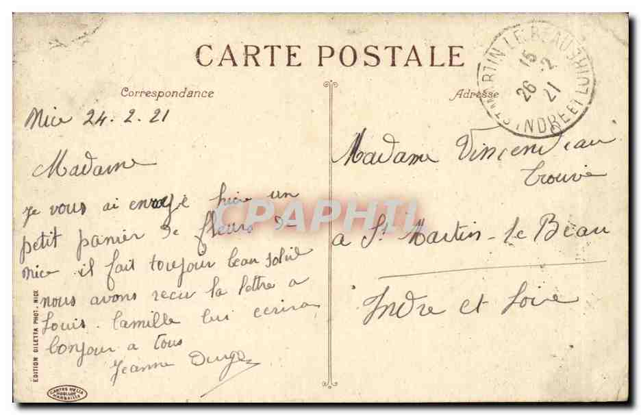 Nice CPA Un coin du jardin Albert 1er — Verso