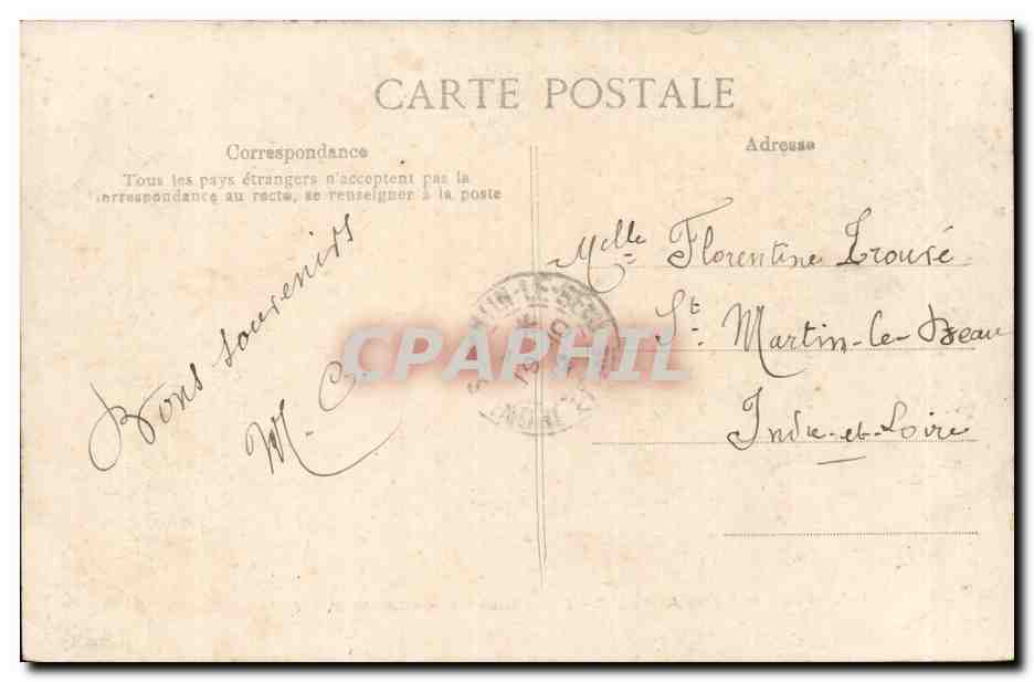 Palazzo di FONTAINEBLEAU — Camera da letto di Madame de Maintenon — B.P.D. n°273 — Verso